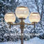 Lampadaire d'extérieur à énergie solaire avec capteur de crépuscule à l'aube, lampadaire romain 3 lumières