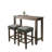 Dining Set Solid Wood 3 Pieces Gray - Wire-Brushed Gray, Gray