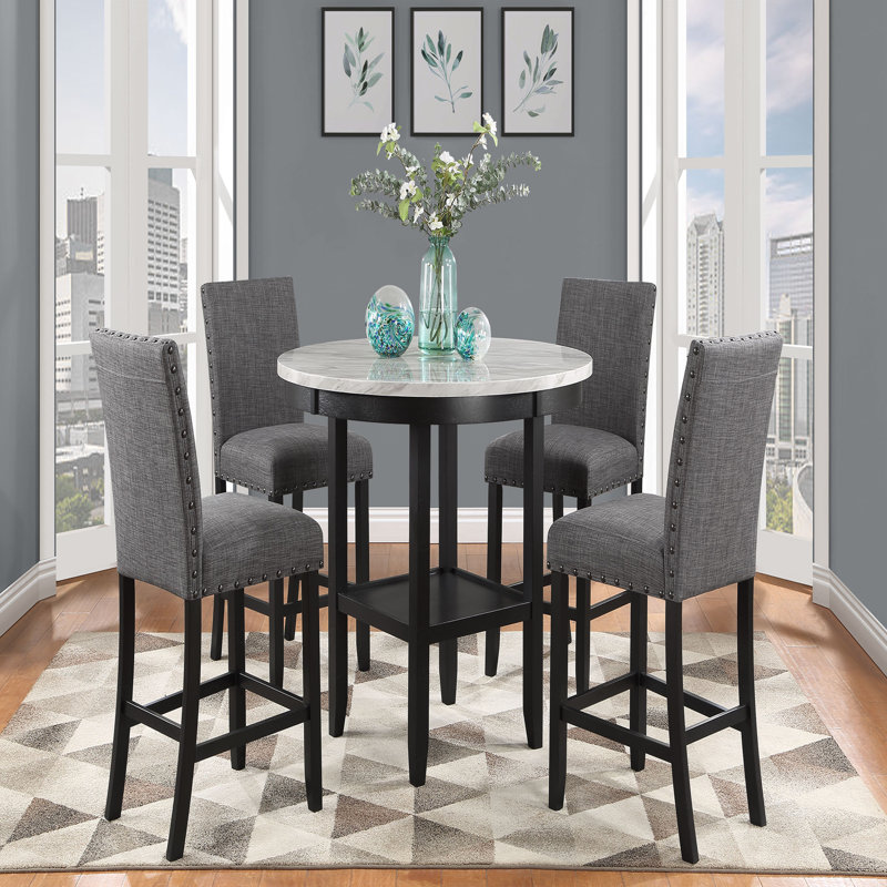 BAR TABLE AND BAR STOOL SET