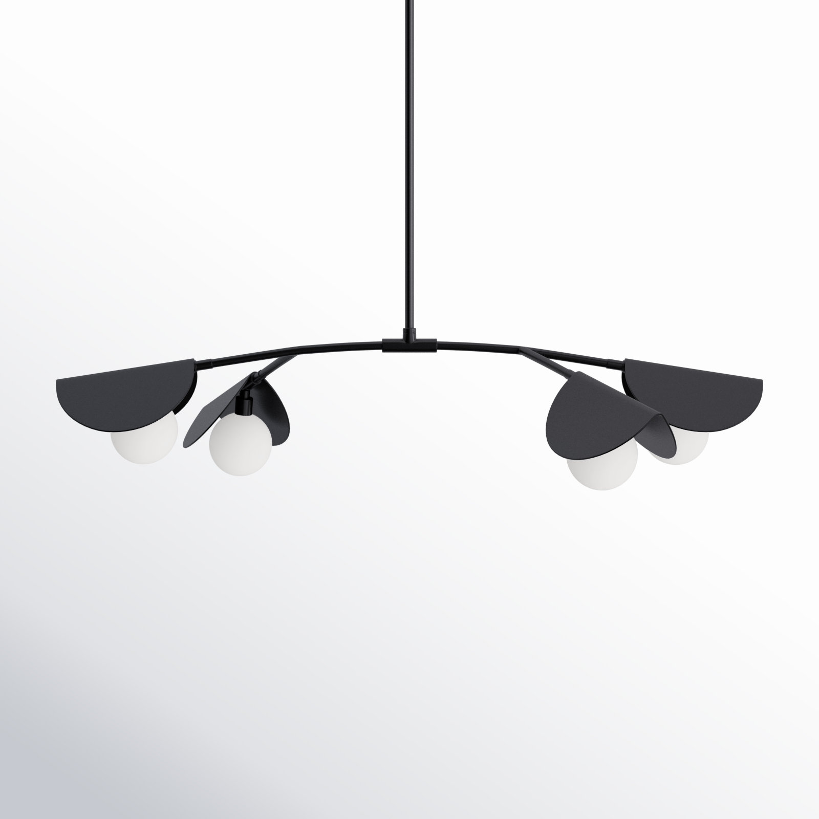 Gamora 4 Light Dimmable Pendant, Matte Black