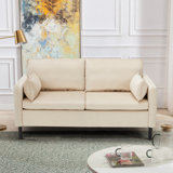 57.9" Velvet Loveseat Sofa,Upholstered Loveseat Couch With 2 Extra Soft Cushions & Convenient Side Storage,Comfortable And Stylish Two-Seater,Modern Sofa For Apartments, Studios, Offices & Small Spaces