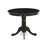 3 Piece Kitchen Table & Chairs Set Contains a Round Dining Room Table with Pedestal and 2 Doeskin Linen Fabric Upholstered Chairs, Wirebrushed Black-1559574851-1559574874