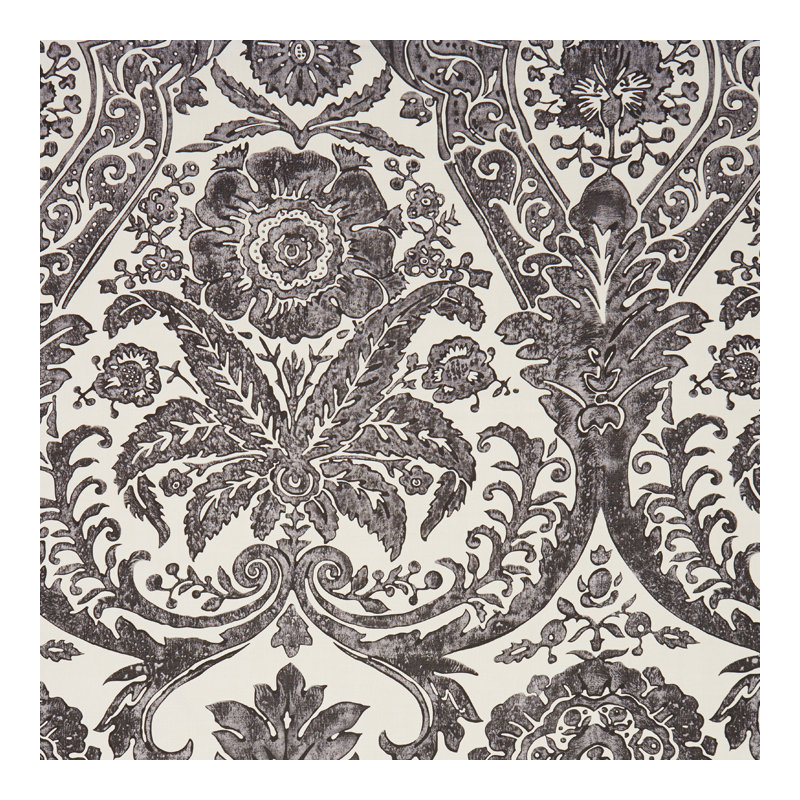 Oriana Damask Wallpaper Roll, Graphite