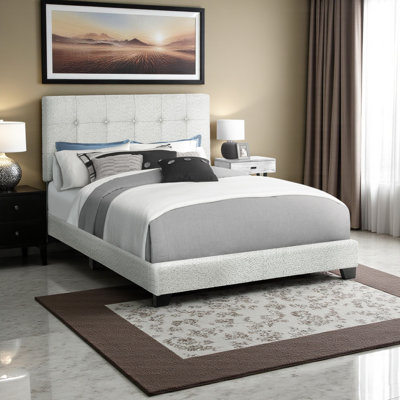 Lit double transitionnel gris clair Teagon, l 57,72 po x L 80,06 po x L 45,49 po