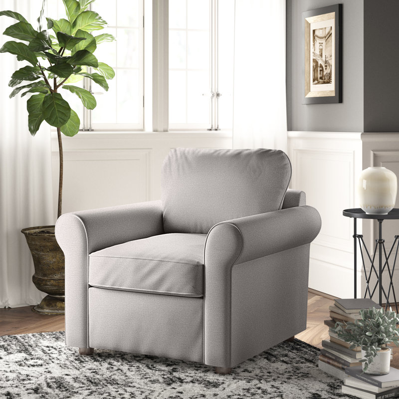 Warrington Upholstered Armchair, Cast Silver Sunbrella®