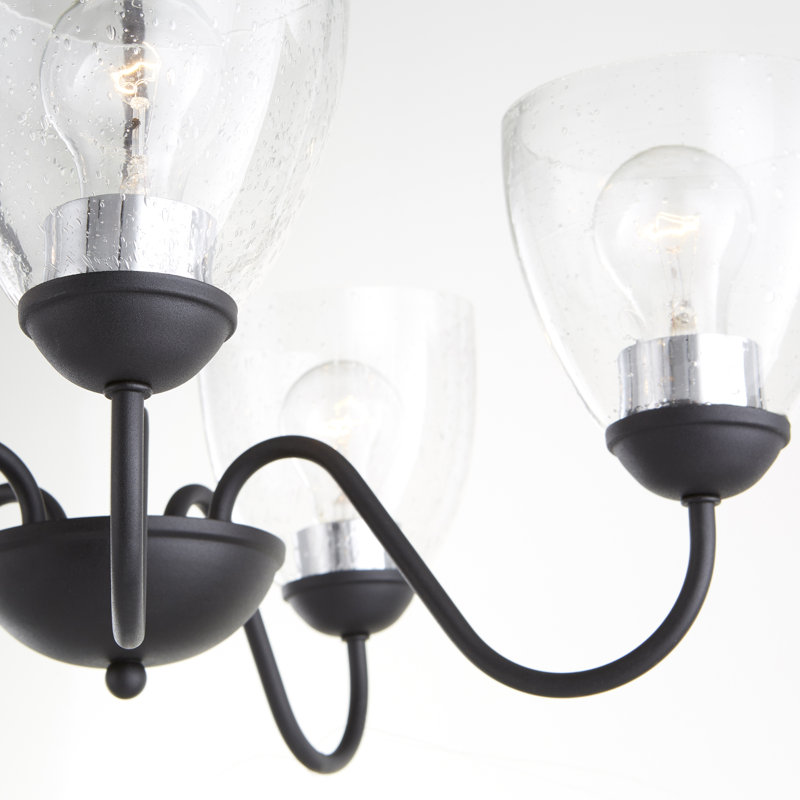 Popel 5 - Light Dimmable Classic / Traditional Chandelier, Noir, Clear Seeded