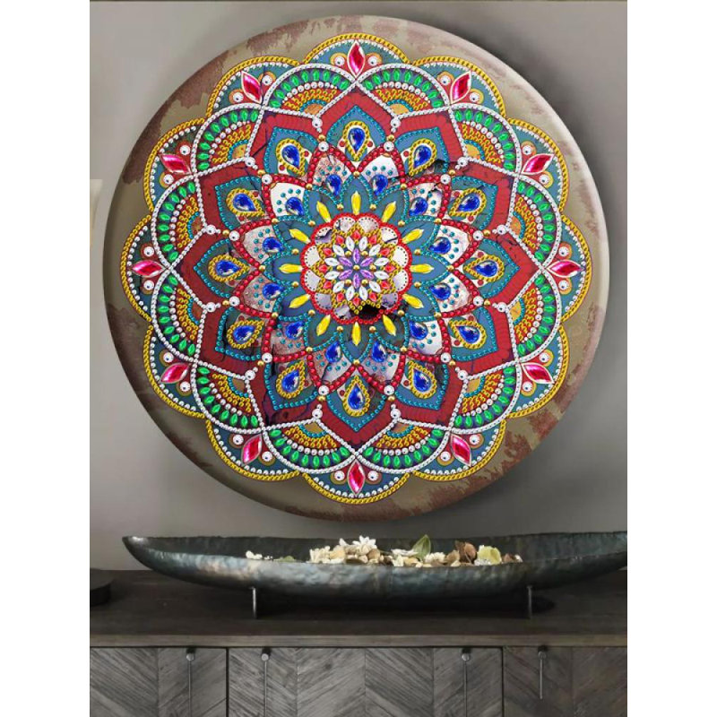 Décoration murale paon, H 12 po x l 12 po x P 0,9 po