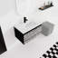 Meuble-lavabo flottant. 30 po avec lavabo en céramique. Porte à fermeture en douceur. Contreplaqué noir. Meuble de rangement intrigant flottant. . Immense