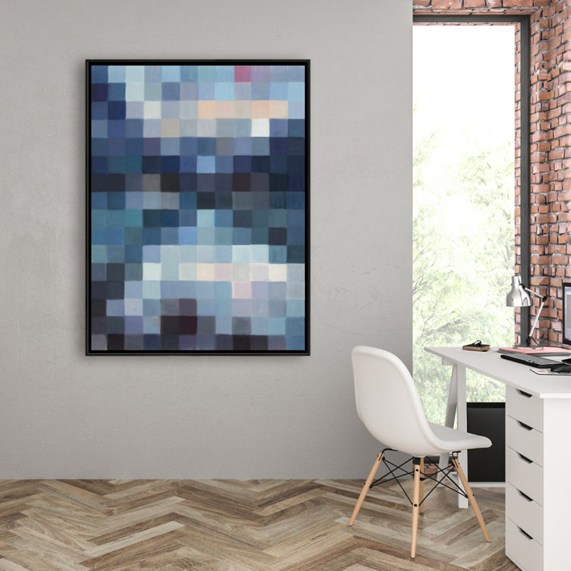 Pixelated Mountainous Landscape Print On Canvas, H 48 po x l 36 po