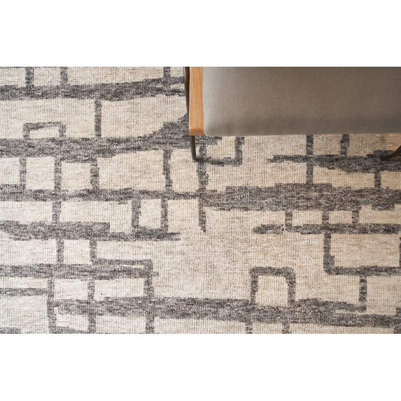 Aldridge Hand Woven Wool Geometric Area Rug, Rectangle 8' x 10'