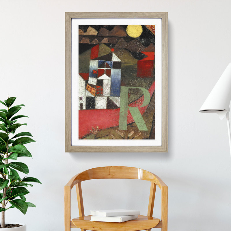The Letter R by Paul Klee - Picture Frame Painting, Oak, 36cm H x 27cm W x 2cm D