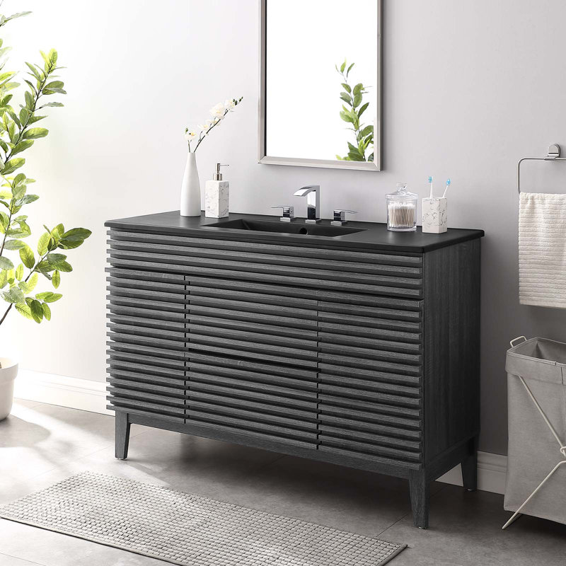 Modway Render 48" Single Sink Bathroom Vanity, Charcoal