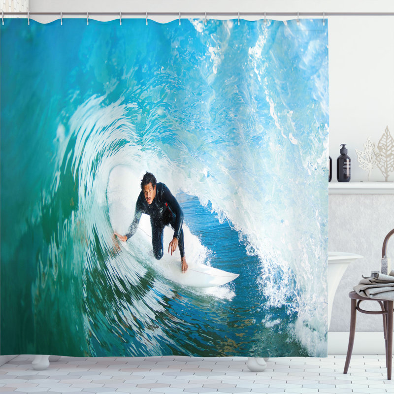 Shower Curtain with Hooks Included, 70"H x 69"W