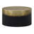 Hygerta Coffee Table, 34.5 Inch Round Drum Shape, Black, Gold Antique Brass Ombre