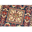 Tapis beige / rouge en laine noué à la main de conception unique 4 pi 10 po x 6 pi 8 po