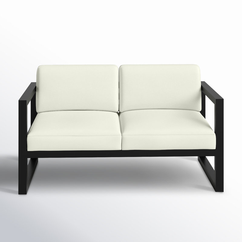 Avion Loveseat - Black, Canvas Natural Sunbrella® Canvas, Black
