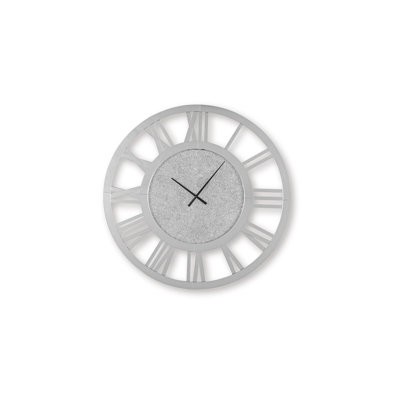 Horloge murale, cristaux perlés, chiffres romains en verre taillé en miroir, 39 po