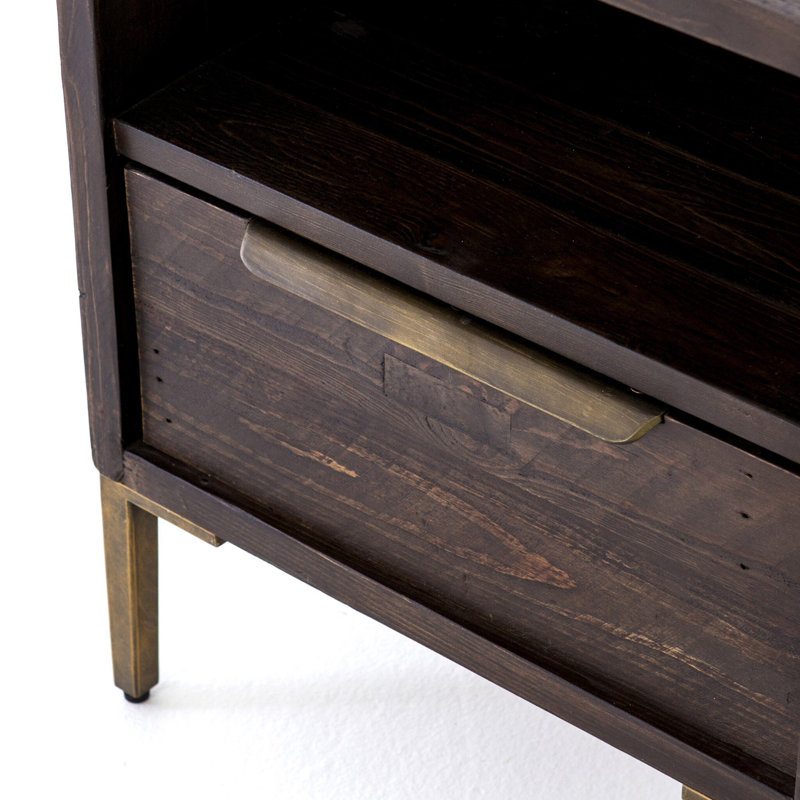 Wyeth 1 - Drawer Solid Wood Nightstand, Black
