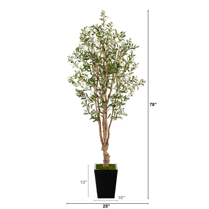 Olive artificielle en pot, H 78 po x l 25 po x P 18 po