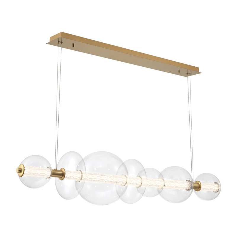 Lustre 1 lumière avec verre Atomo, Clair, Doré