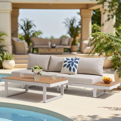 Canapé d'extérieur en aluminium avec table basse