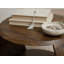 Round Solid Mango Wood Coffee Table with Storage Shelf