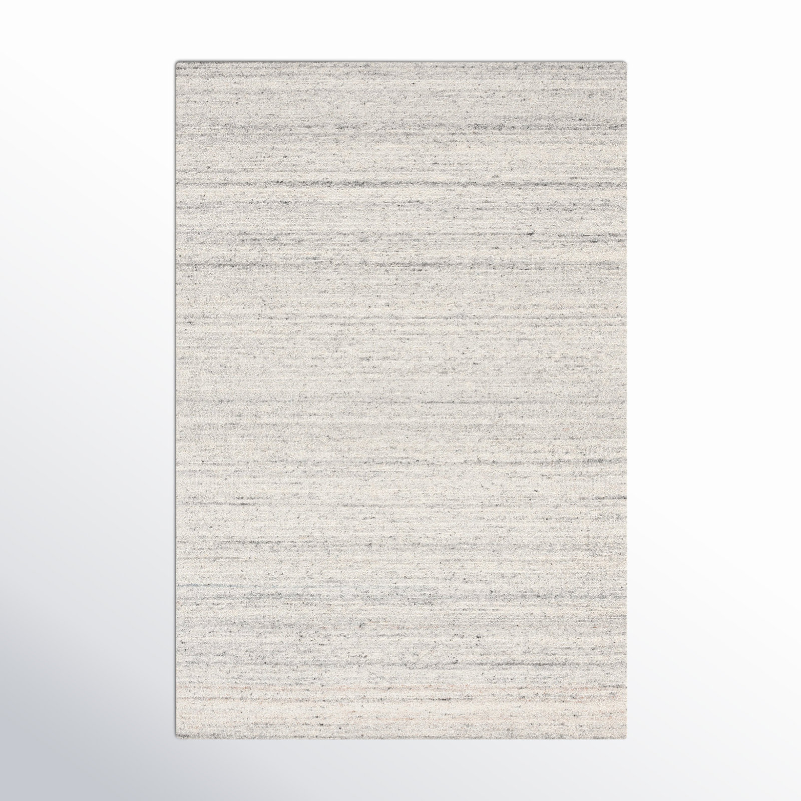 Gray Hand-Woven Striped Wool Rug, Rectangle 6' x 9'
