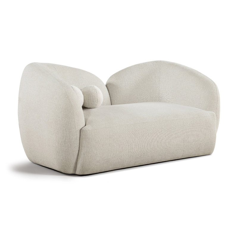 Causeuse en tissu Elowen, Tissu crème