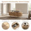 Table basse ovale minimaliste Wildercroft de 47 po avec plateau relevable et rangement dissimulé, fini bois veiné, table centrale moderne en MDF à hauteur réglable pour salon, appartement, espace de travail et salle à manger-129760266