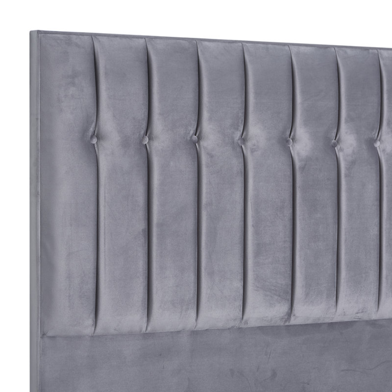 Robbins Upholstered Headboard, Small Double (4'), Plush Steel, Velvet