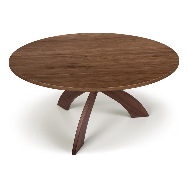 Tables de conversation Entwine - Table ronde à plateau fixe, Noyer naturel, H 26 po x L 54 po x l 54 po