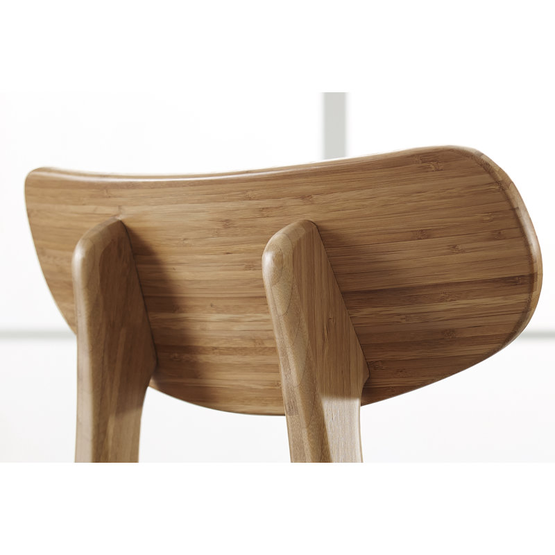 Chaise d'appoint en bois massif Ayela, Wood, Caramelized