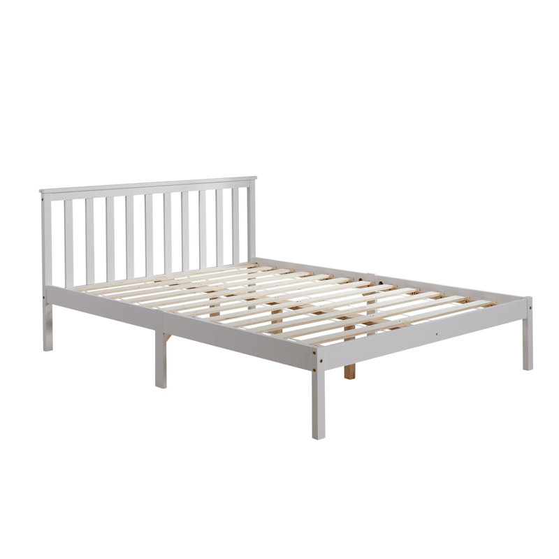 Altamont Solid Wood Low End Bed Frame, White, Small Double (4')