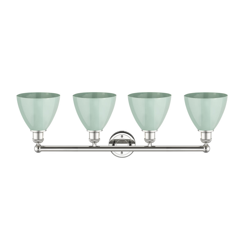 Alquin 4 - Light Dimmable Vanity Light, Seafoam, Polished Nickel