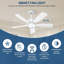 Ventilateur de plafond de 42 pouces avec lumière et télécommande, ventilateur de plafond à profil bas, DEL silencieuse à intensité variable, moteur à courant continu réversible, contrôle de l'application, minuterie, pour une utilisation à l'int?-517431698-517431696