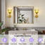 Applique murale en fer avec abat-jour floral en verre-1805175472