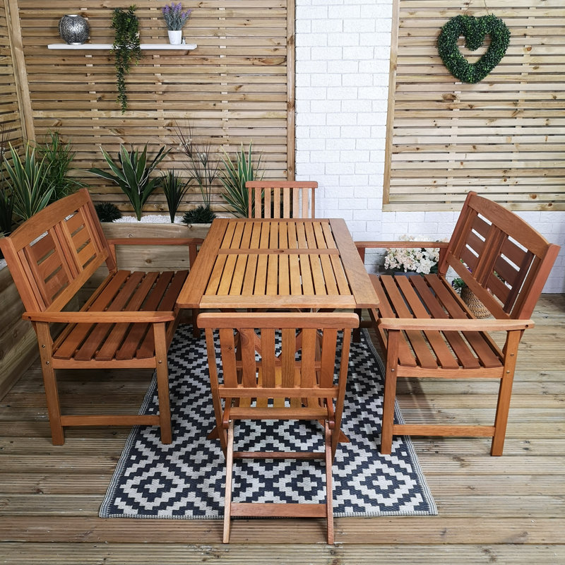Cofield Rectangular 5 - Piece 6 - Person Outdoor Table Set