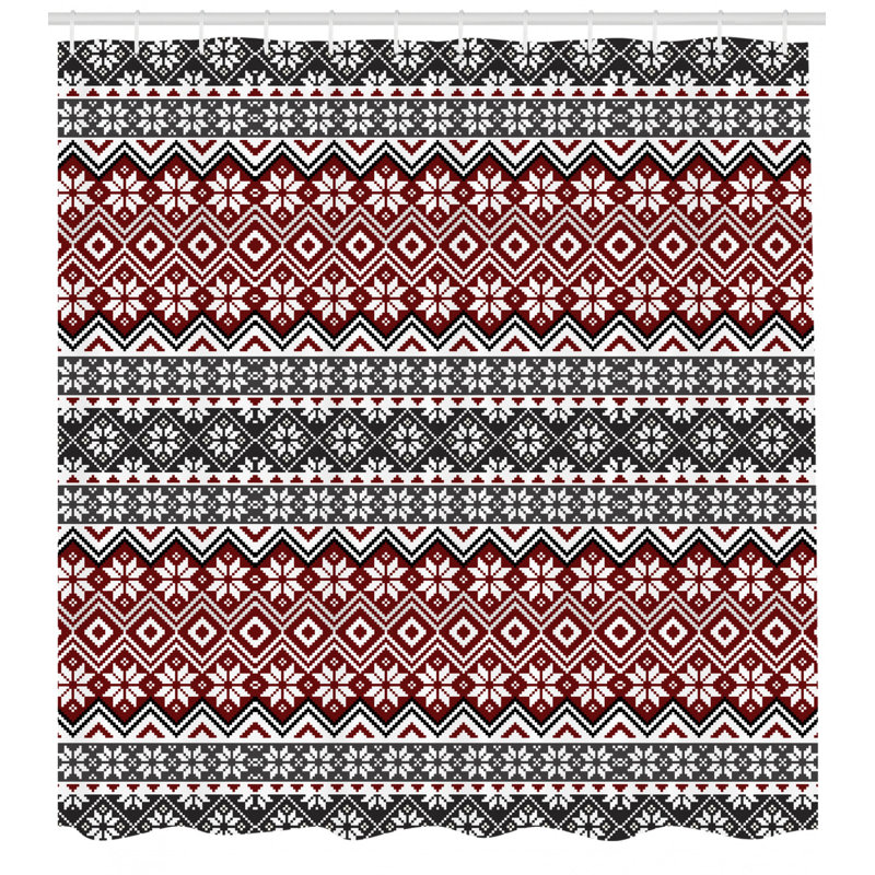Shower Curtain with Hooks Included, 70" H x 69" W