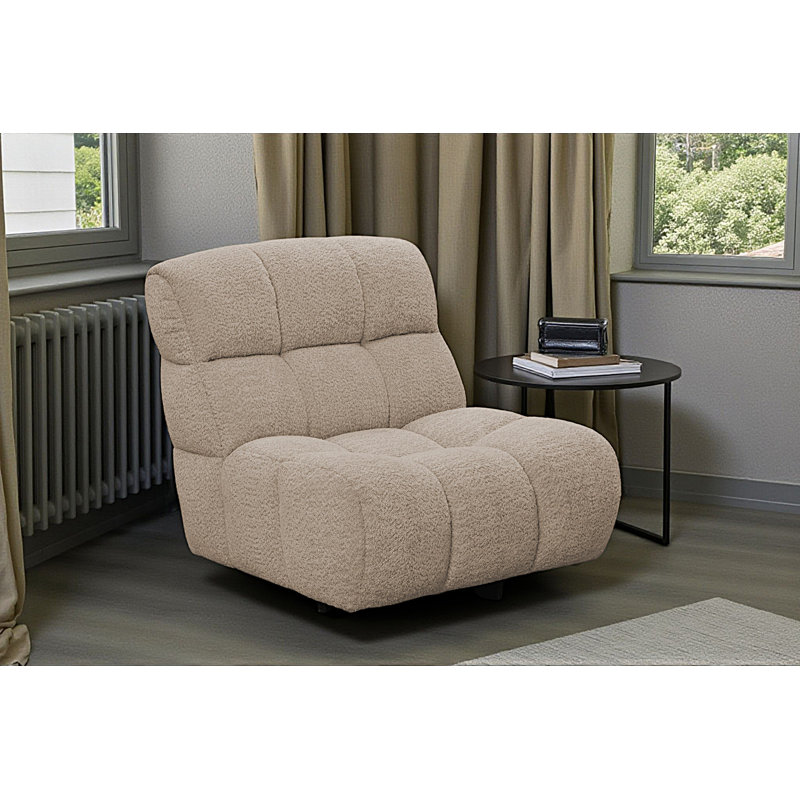 Upholstered Swivel Armless, Beige