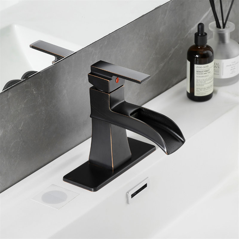 Single-Hole Single-handle Bathroom Faucet with Drain Assembly, Oil Rubbed Bronze