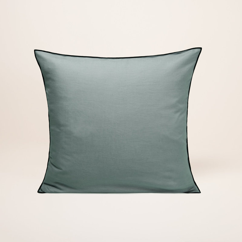 Carlina 100% Linen Button Pillow Protector, Grey, Square