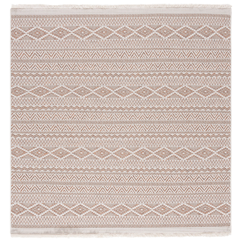Warvin Wicker Performance Southwestern Rug, Square 6'7"
