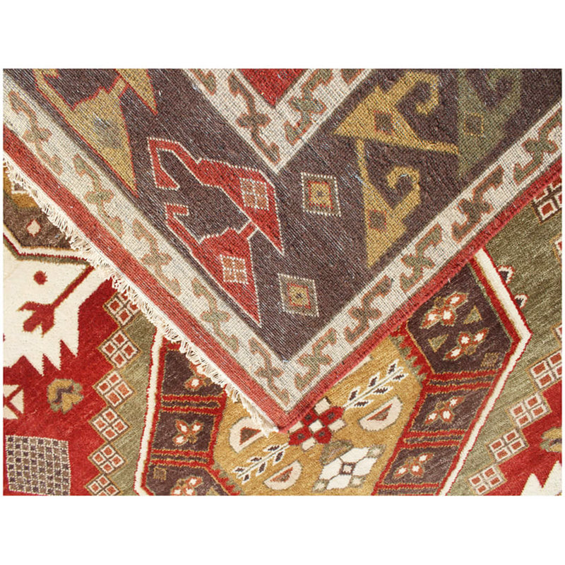 Hand Knotted Navajo Rug- Rust & Brown Southwestern Area Rug, Custom Size Wool Rug for Living Room, Rectangle 9' x 12'