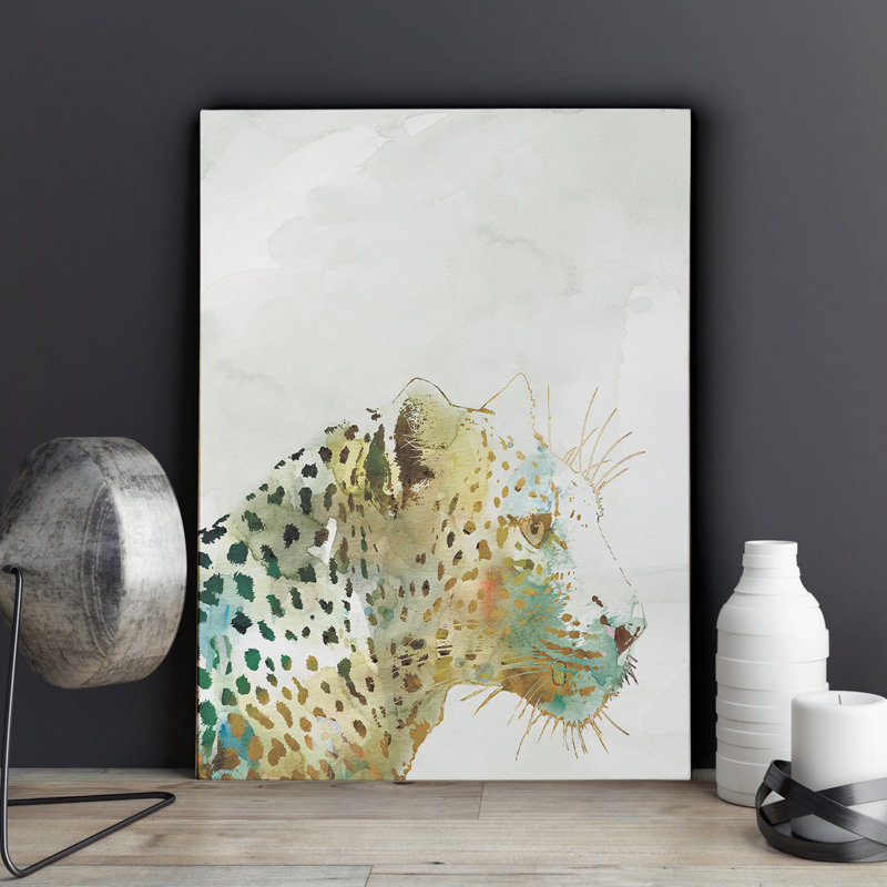 Reproduction d'art léopard africain sur toile tendue, H 20 po x l 16 po x P 1,5 po
