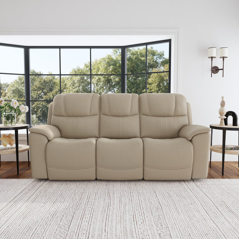 Cooper Power Reclining Sofa with Power Headrests & Lumbar, Cream