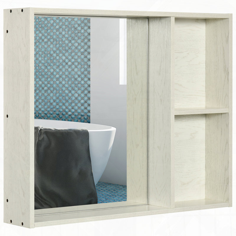 Armoire à pharmacie de salle de bain avec miroir, H 25,5 po x l 31,5 po x P 6 po