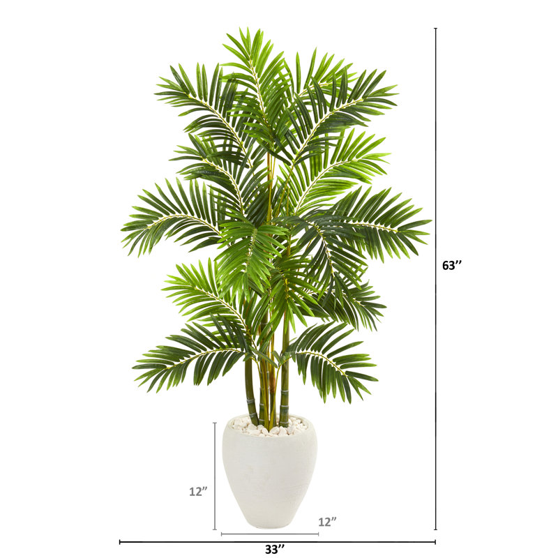 63'' Faux Palm Tree in Earthenware Planter
