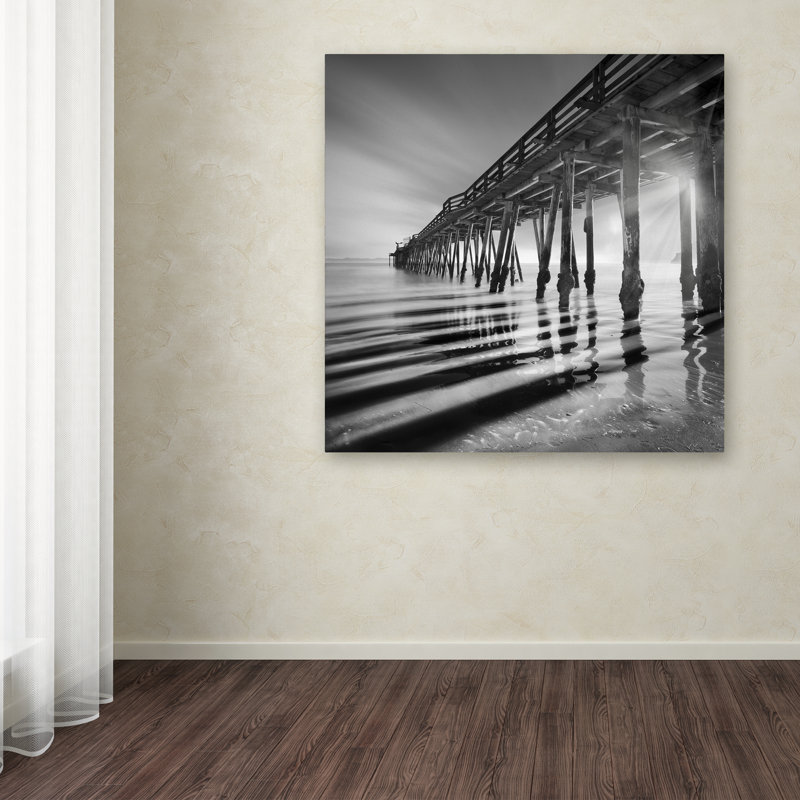 «Pier and Shadows», reproduction de photo sur toile tendue, H 14 po x l 14 po x P 2 po