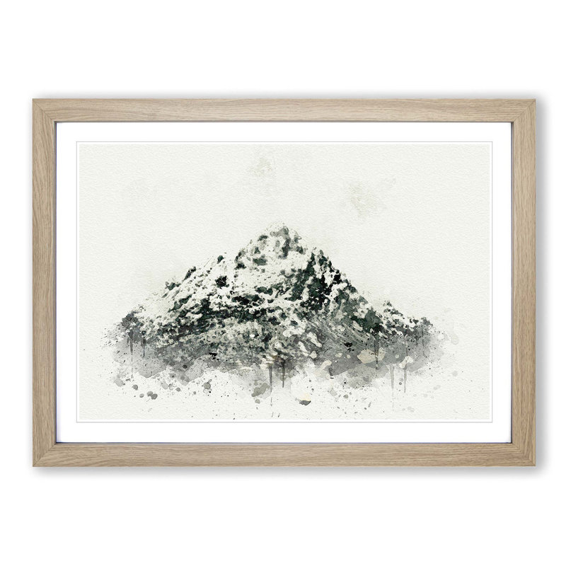 Mountain in Scotland in Abstract - Picture Frame Graphic Art Print, 48cm H x 65cm W x 2cm D, Oak Framed