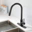 Robinet de cuisine rétractable à poignée simple avec plaque de pont-70076359